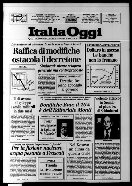 Italia oggi : quotidiano di economia finanza e politica